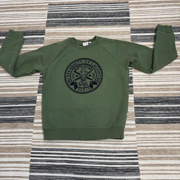 Lacoste Live University of Lacoste Paris Long Sleeve Sweatshirt Green Size 4 - Picture 1 of 10